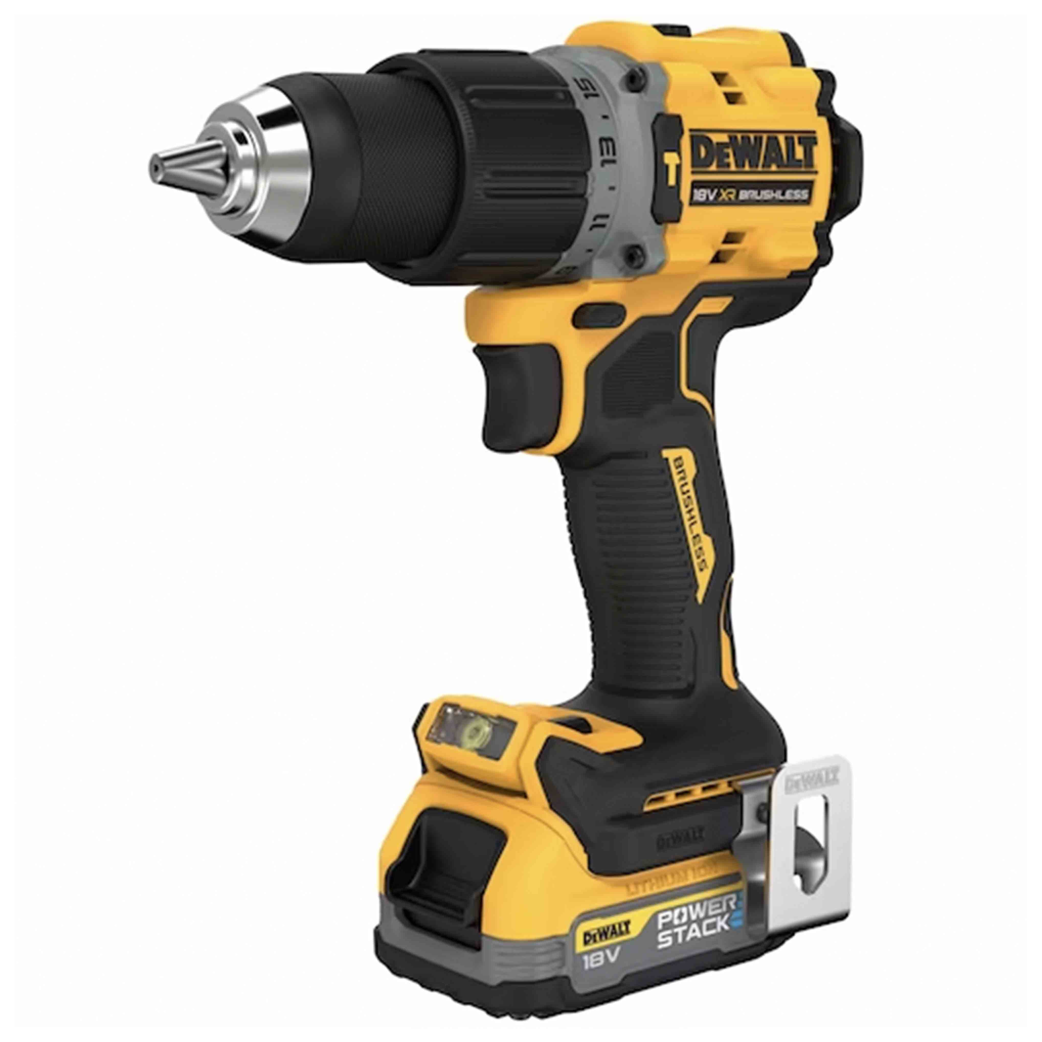 Compact 2-Speed XR 18V BRUSHLESS Impact Drill Driver - 2 x POWERSTACK Compact in TSTACK CASE and ACCESSORIES - DeWALT - DCD805E2T-QW Compact 2-Speed XR 18V BRUSHLESS Impact Drill Driver - 2 x POWERSTACK Compact in TSTACK CASE and ACCESSORIES - DeWALT - DCD805E2T-QW